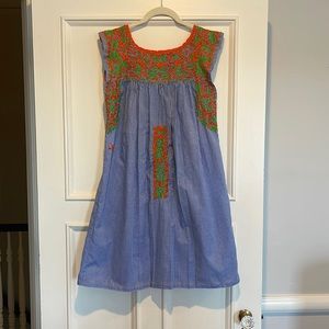 Hand embroidered Mi Golondrina dress. Size small